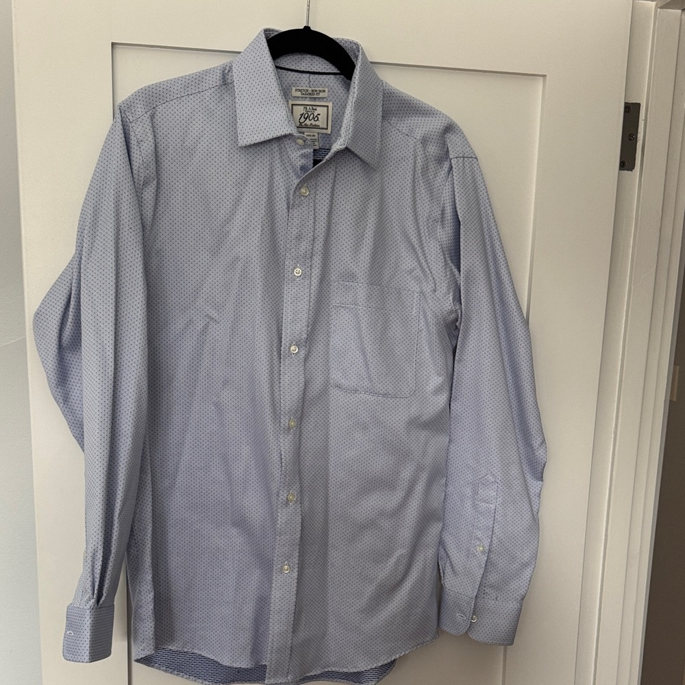Jos. A. Bank Light Blue Patterned Dress Shirt